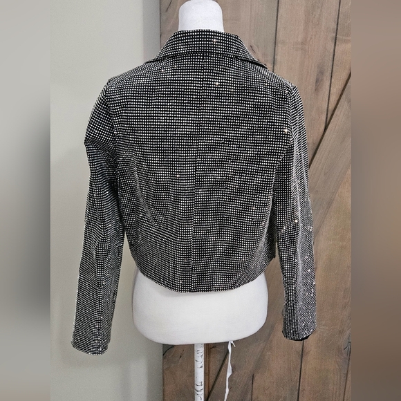 CLOUD TEN Jones Studded Cropped Blazer. Black Silver Studded. Size Small - Picture 14 of 15